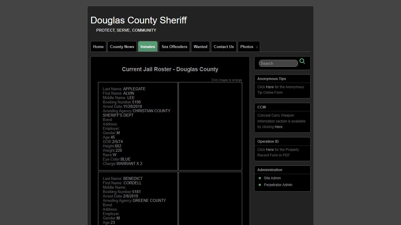 Inmates » Douglas County Sheriff