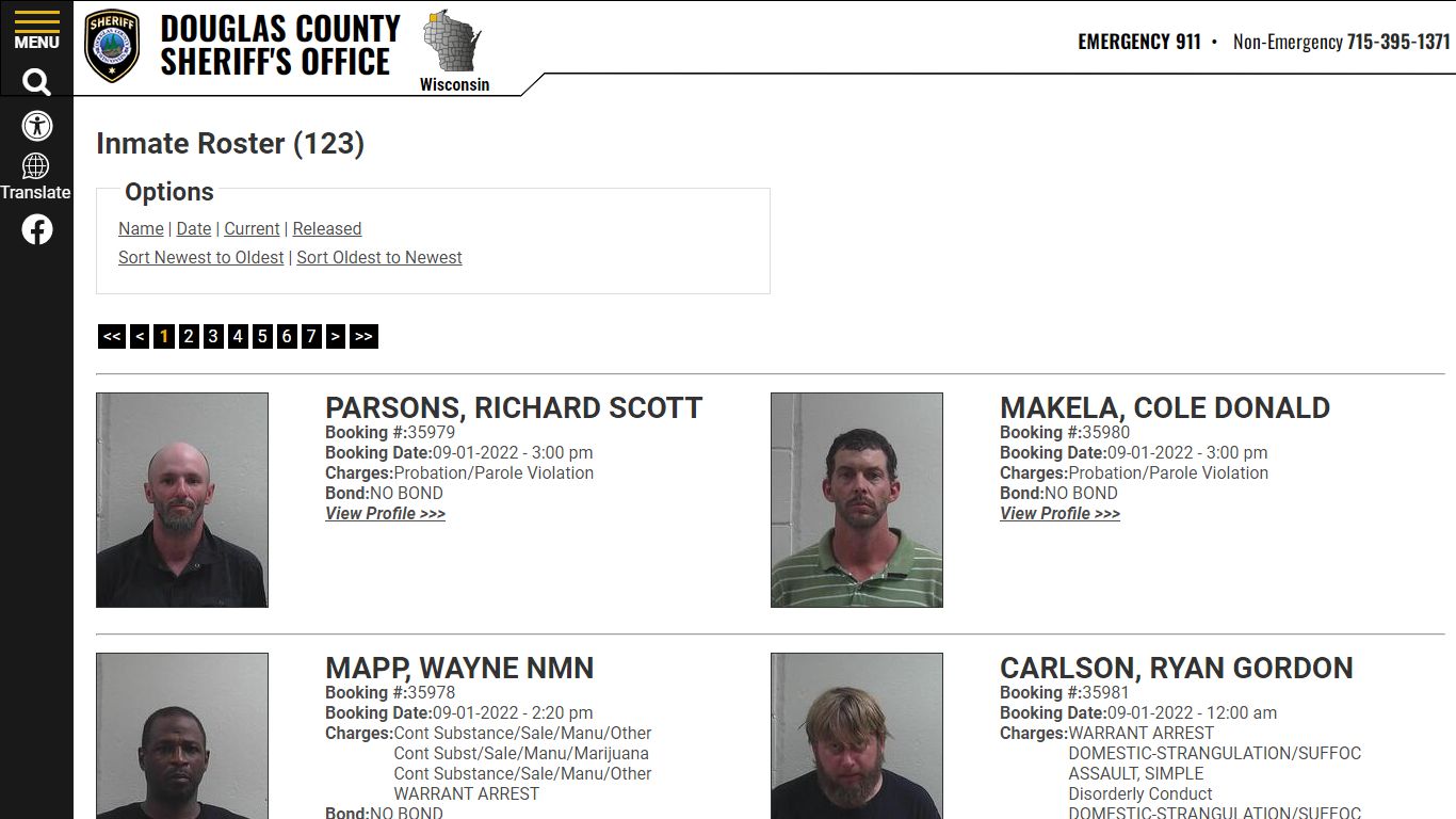 Inmate Roster - Douglas County Sheriff WI